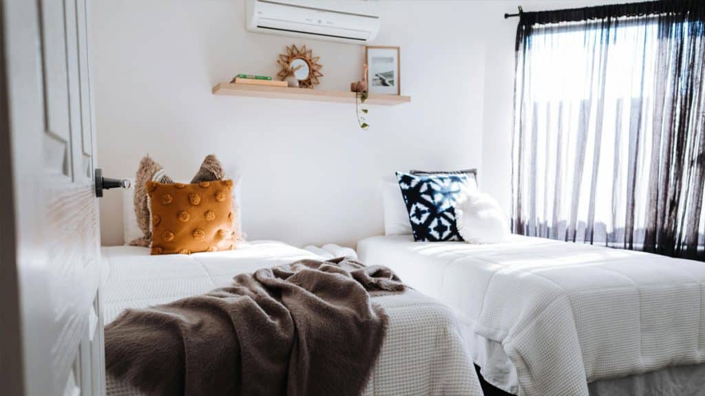 Picture of a room with a ductless mini-split HVAC system